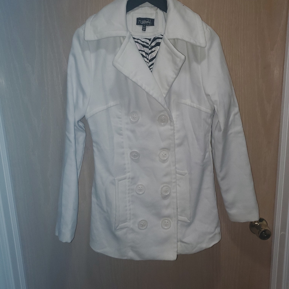 RUE 21 Pure White Peacoat